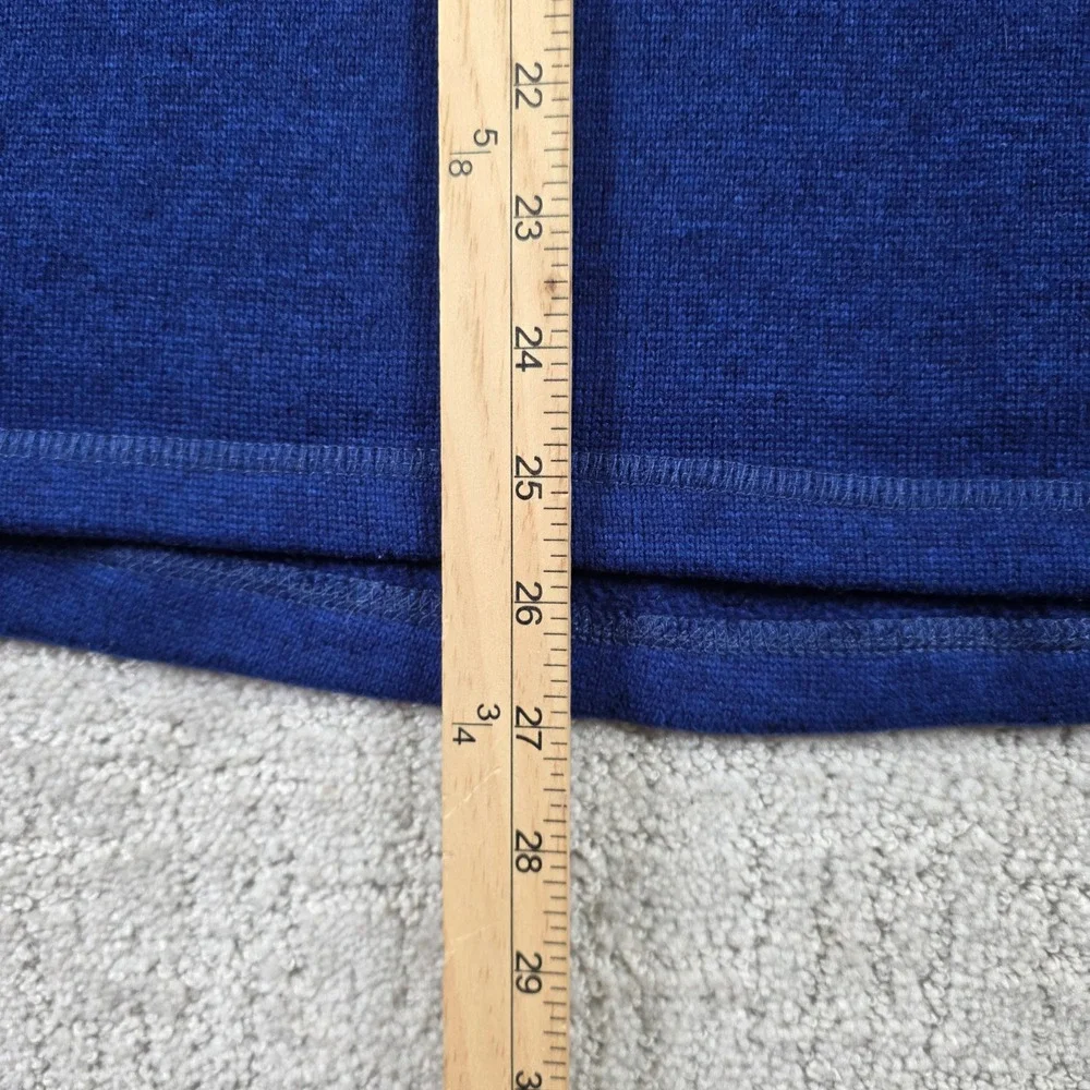 Eddie Bauer Mens Medium Royal Blue Quarter Zip Fleece Pullover Sweater Jacket